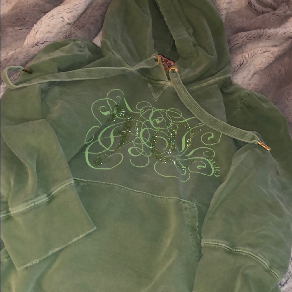 Green sparkly juicy couture hoodie